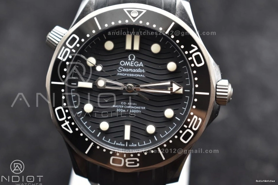 1081 Black PVD on Dial Edition 300M Strap VSF Diver Seamaster Black GoAnywhere Best A Rubber 0811